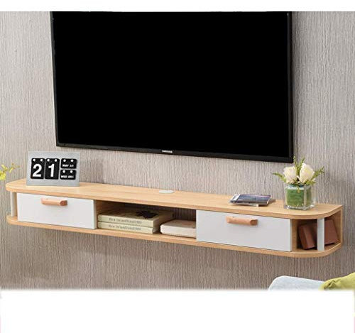 Floating Shelf Wall MountedStand Shelf Rack Cabinet Media Entertainment Console Gaming Shelving Unit with Drawer Home Furniture (A)