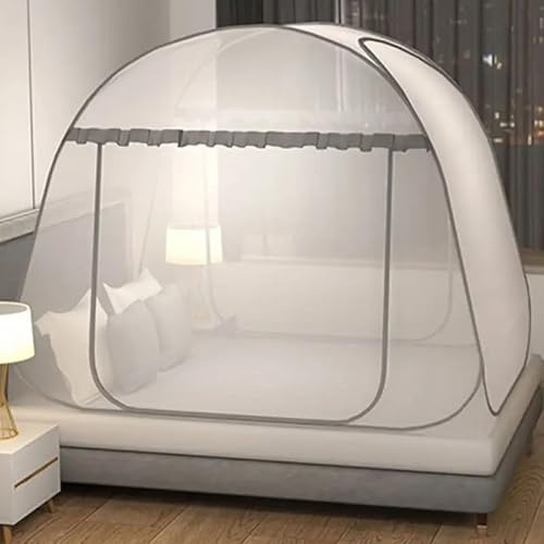 Generic Simple Yourte - Moustiquaire portable - Tente de camping simple et double - Ciel de lit pour adulte - Filet en maille respirante (200 x 120 x 140 cm), vWZ174