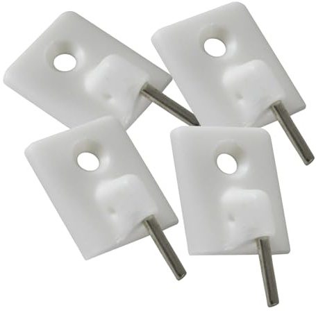 Ganci Adesivi per Tende, Supporti per Bacchette e Bastoni, Fissaggio Adesivo o con Fori, Resistenti e Facili da Montare, Accessori Universali per Casa e Ambienti (Bianco, 4 pz.)