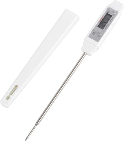 SHOWERORO 1pezzi Termometro Elettronico Per Alimenti Con Sonda Inossidabile Misuratore Di Temperatura Per Cottura Grigliate e Frittura Display Led Facile Da Leggere Misurazione Rapida e