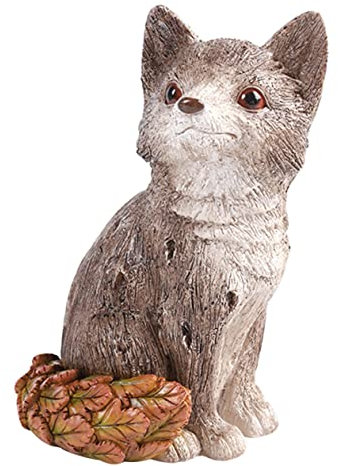 NULYLU Wasserfeste Resin Fuchsfigur Gartendeko Tierstatue Außen Für Garten Terrasse Wohnzimmer Detailreiche Natürliche Farben Lebendige Gestaltung Vielseitige Dekoration