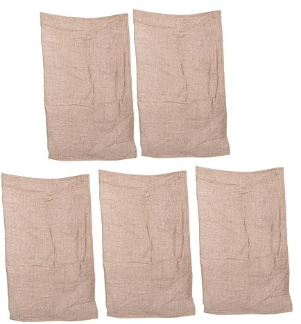 COLLBATH 5pcs Jute Woven Bags for Vegetables and Fruits Storage 40x60cm Grain Packaging Pouches Multi-Functional Natural Burlap Bags for Kitchen