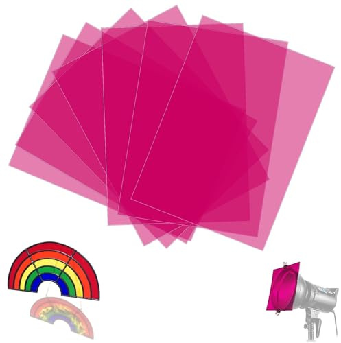 SWTYExt 7 Stück Folie Hitzebeständig für Lampen Magenta Lampenfolie A4