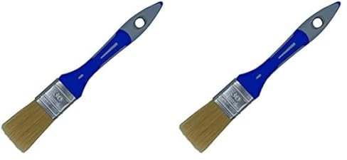 SAVY Pinceau Plat bi-matière Peinture Mate, Velours et satinée larg.30mm (Lot de 2)