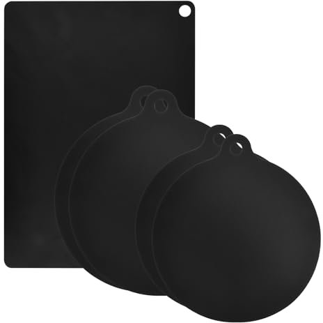 5 Pcs Set Tapis de Cuisson 22cm 24cm 35x25cm, Tapis Protection Plaque Induction, Résistant à la Chaleur 240°C, Résistante Huile, Protege Table Adaptateur Cache Protection Plaque Induction, Universel