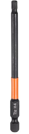 QUARKZMAN 1Pcs H4 Embout de Tournevis Hexagonal 4mm Métrique Pointe Plate 1/4 Tige Hexagonale 100mm (4) Longueur Magnétique Phosphate Noir Embouts de Tournevis à Six Pans Creux