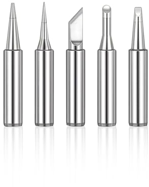 HANDKSIT Set of 5 Soldering Iron Tips, Soldering Tip Replacement Kit for 900M Series, Soldering Welding Accessories