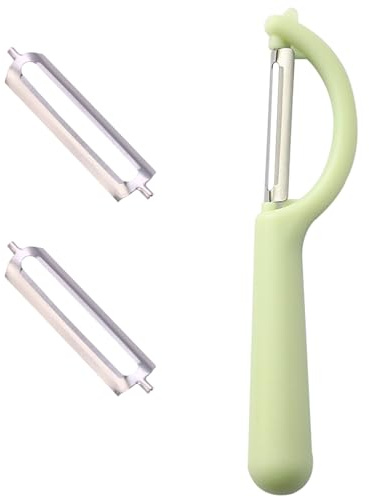 Sparschäler Für Tupper Mit 2 Ersatzklingen,Kartoffelschäler Spargelschäler Klingen,FüR Tupperware Schäler,Leicht Reinigung,Vegetable Peeler Edelstahl,KarottenschäLer,GurkenschäLer (Grün)