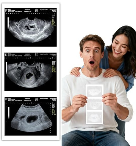 Fake Pregnancy Positive Ultrasound Personalized Prank Ultrasound for Practical Joke Pranks Funny Sonogram Reports Gag Gift & Joke Item for Adults, Gag Props，Novelty items (Twin 6 weeks)