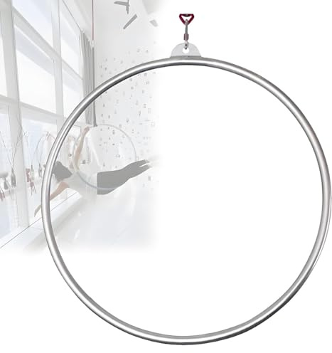 OzcNykt Ensemble De Cerceau AéRien, Cerceau De Fitness AéRien, Acier Inoxydable, éQuipement De Cirque Polyvalent pour Le Yoga Et La Danse 85CM