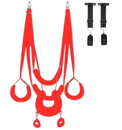Liebesschaukel Für Erwachsene 200kg Sex Tür Sexschaukel Türrahmen Die Türe Schaukel Brett Extrem Bequem Sexschschaukel Luxus Leder Ständer Delux Rot,set3