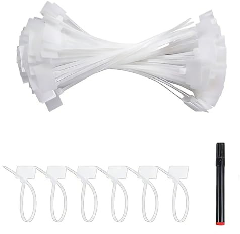 250 Stück Kabelbeschriftung Clips Set, Wasserdicht Weiß Kabeletiketten, Beschriftbare Kabelhalterungen, Für Rohrbeschriftung, Kabelmarkierung, Schlauchmarkierung
