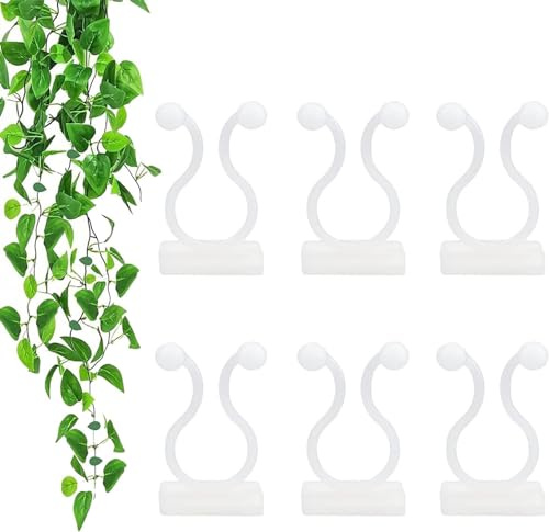 pousbo 100 Stück Pflanzenclips, 2026 Neu Unsichtbare Kletterpflanzen Clips, Selbstklebend Wand Befestigungsclips, Pflanzenclips für Kletterpflanzen Plant Climbing Wall Garten Pflanzen Stängel (Weiß)