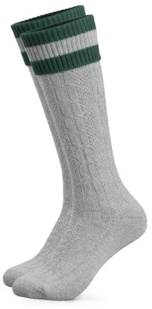 HerzSticht Herren Lange Trachtensocken (Modell: Wiesendistel), Trachtenstrümpfe mit Umschlag