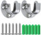Pveath 2 Pack Stainless Steel Closet Pole Sockets, Heavy Duty Closet Rod End Supports Flange Rod Holder with Screws, U Shaped, Easy Installation Or Quick Removal (32MM)