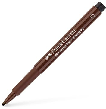 Faber-Castell 167575 Tuschestift Pitt Artist Pen Calligraphy, 2,5 mm, Sepia dunkel