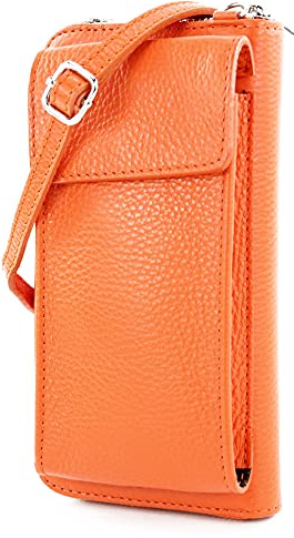 modamoda de P06 Damen Leder Umhängetasche Geldbörse Handytasche für Smartphone 16 x 8 cm 6,9 Zoll handmade in Italy