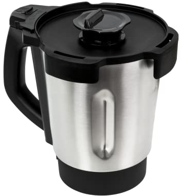 Cecotec Jarra Acero Inoxidable Mambo. Compatible con Robot de cocina Mambo modelos 7090/8090 / 8590/9090 / 9590/10070 / 10090. Incluye Jarra, Tapa y Vaso medidor
