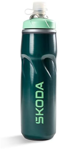 Skoda 000050309J Fahrradtrinkflasche Isolierflasche 620ml Flasche Wasserflasche, grün