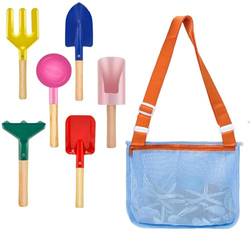 MTDASB Beach Buckets Age 8+ & Beach Toys for Kids,6pcs Beach Shovels Sand Toys for Kids and Toddlers