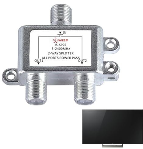 Répartiteur de câble coaxial | Répartiteur d'antenne coaxiale bidirectionnelle longue durée | Répartiteur 2 voies fiable pour signaux hors air et satellite | Système d'antenne CATV pour signaux
