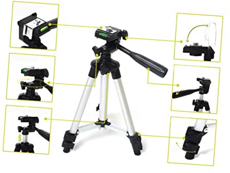 HOMSFOU Soporte De Trípode De Tres Secciones para Teléfono Móvil Portátil De Aleación De Aluminio Ajustable