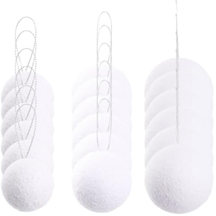MagiDeal Lot de 18 Boules de Noël Blanches à Suspendre pour Sapin de Noël, Décorations d'arbre de Boules Noël en Mousse, Décorations pour Fêtes, Anniversaires, Mariages