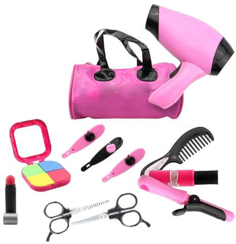 Juego De Peluquería Para Niños - Beauty Salon Carry Case Playset | Kit Kit De Salón De Para Niños | Herramientas Y Accesorios De Peinado | Finge Makeup Set Para Niñas | Regalo De Caja De Belle