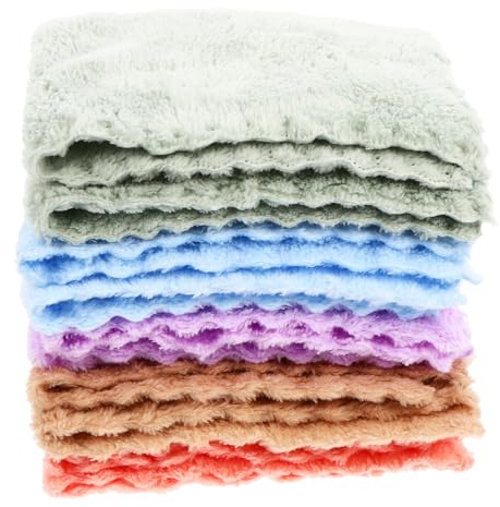 FRCOLOR 10 piezas Toallas para Bebés de Coral Suave de Toallitas Reutilizables Absorbentes y Transpirables Secado Rápido para Cara y Baño Infantil