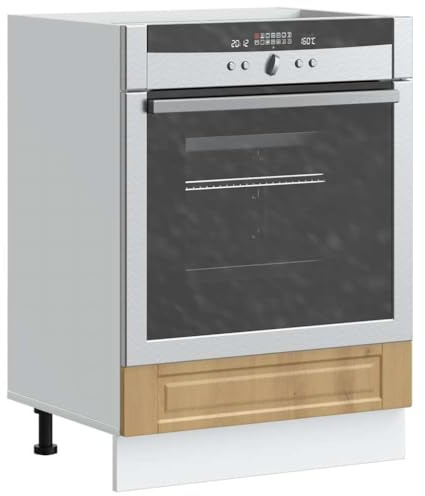 Zeehear Herdschrank Porto Artisan-Eiche, Holzwerkstoff, 60x46x81,5 cm, verstellbare Füße, Küchenschrank für Backofen, Mikrowelle, platzsparende Aufbewahrung, pflegeleicht