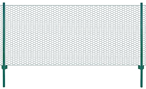 Owoxanthellate Maschendrahtzaun 25 m x 0,5 m Grün Pulverbeschichteter Stahl wetterfest für Hühnerzaun Hundezaun Gartenzaun Camping Weidezaun Garten flexibel robuster Zaun für Outdoor-Nutzung