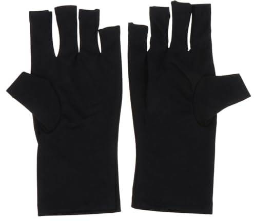 IMIKEYA Guantes de uñas de gel con protección UV para manicura, sin dedos, gruesos, cortos, para mujer, para el cuidado de uñas de gel