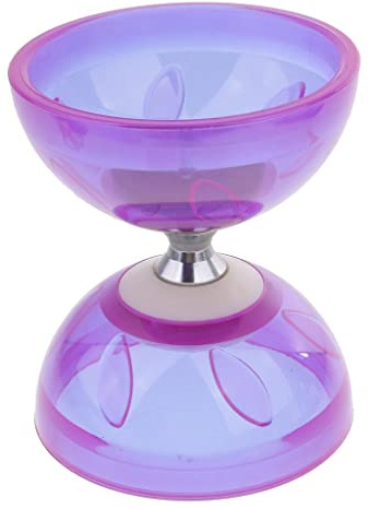 Zxpjkyu Diabolo, Jouet de Jonglage, Diabolo à Rotation Libre, Ensemble Complet Chinois Comprenant et Ficelle avec Trois Roulements à Billes, violet, 13cm