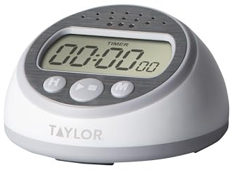 Taylor Digital Timer Counts Up and Down for School, Learning, Projects, and Kitchen Tasks, Super Loud Digital Timer, Gray