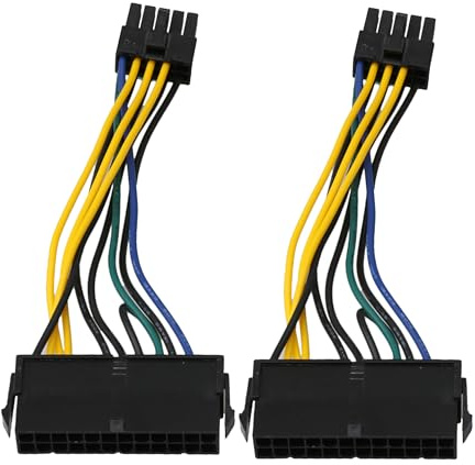 BQLZR 13,5 cm Kabellänge 24 Pin zu 10 Pin ATX Computer Netzteil Motherboard Adapter Verlängerungskabel Pack von 2