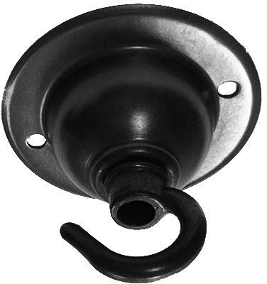 Lightweight Single Hook Ceiling Rose for Pendant Lights, Chandelier Hook, Industrial Style Heavy Duty Hook for Hanging Ceiling Lights with Suspension Chain, Black