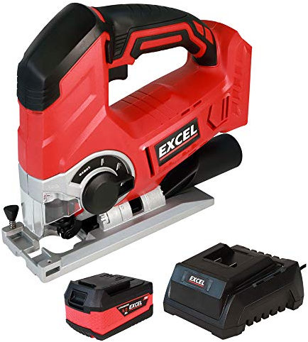 Excel EXL581B 18V Cordless Jigsaw with 1 x 5.0Ah Battery & Charger