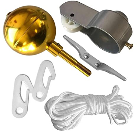 Fahnenmast Teile Reparatursatz 3 Topper Gold Ball Ersatzteil Hardware Fahnenmastbefestigung