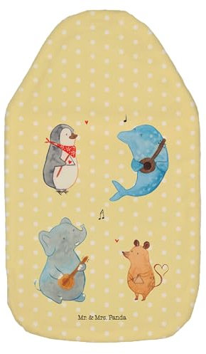Mr. & Mrs. Panda Wärmflasche Big Band - Geschenk, Delfin, lustige Sprüche, Gute Laune, Tiermotive, Körnerkissen, Triangel, Tiere, Wärmflasche mit