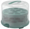 Rotho Fresh Cloche à gâteau haute avec plateaux, plastique de qualité alimentaire (PP), sans BPA, turquoise/transparent, 35,5 x 34,5 x 26 cm