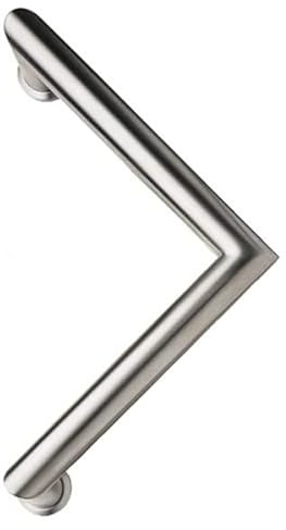 HISKA | Stoßgriff SG-100 Edelstahl Haustürgriff Dreieck, rund, Stützteller 330 mm