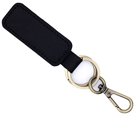 HELO Portachiavi Auto Uomo Donna con Moschettone - Accessorio Elegante e Resistente in Vera Pelle Nero