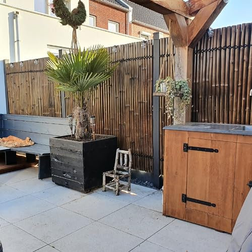 DE-COmmerce Sichtschutz aus Bambus KISU Gartenzaun Bambuszaun 90x150 cm nigra