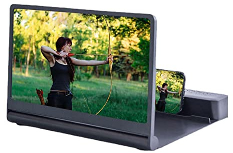 SGerste Handy Lupe - 12 Zoll Handy Bildschirmlupe mit Zwei Lautsprechern | Universal Faltbare Bildschirmlupe für Filme, Videos, Lesen, Spiele