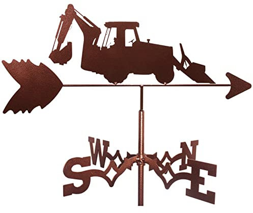 Girouette Girouette Tracteur Chargeuse Rétrocaveuse Back Hoe Poteau Plat Girouette Girouette Durable Scène De Ferme Indicateur De Direction du Vent pour Cour Jardin Extérieur