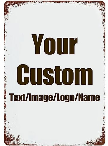 Pannelli personalizzati design Immagine/Logo/Testo Targa in metallo vintage per parete esterna Decorazione per interni Regalo per affari Cortile (20,3 x 30,5 cm)