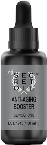 mySecretOil Anti-Agingbooster 50 ml – Serum Gesicht – Natürliche Ölmischung – Gesichtsserum mit Antioxidantien, Omega-Fettsäuren und Vitaminen – unterstützt die Kollagenbildung