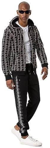 Red Bridge 3D-R - Tuta da jogging da uomo, con cappuccio e pantaloni, Nero , L