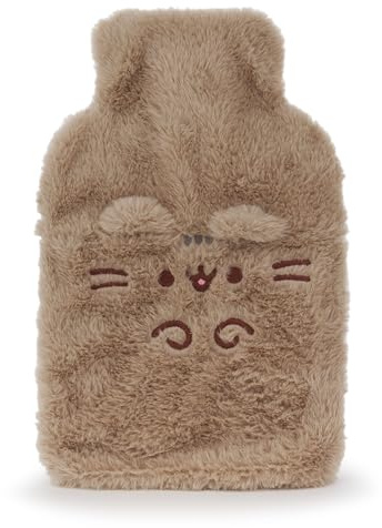Pusheen Wärmflasche für Damen | Pelziges Wärmekissen für Damen und Mädchen in Braun | Isoliertes Plüsch-Loungewear-Zubehör für die Selbstpflege | Katzen-Kätzchen-Merchandise-Bekleidungsgeschenk