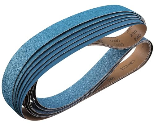 Shineboc Sanding Belt 50 x 2000 mm, 6PCS Sander Belts 40/60/80/120/240/400 Grit for Polishing Metal, Wood